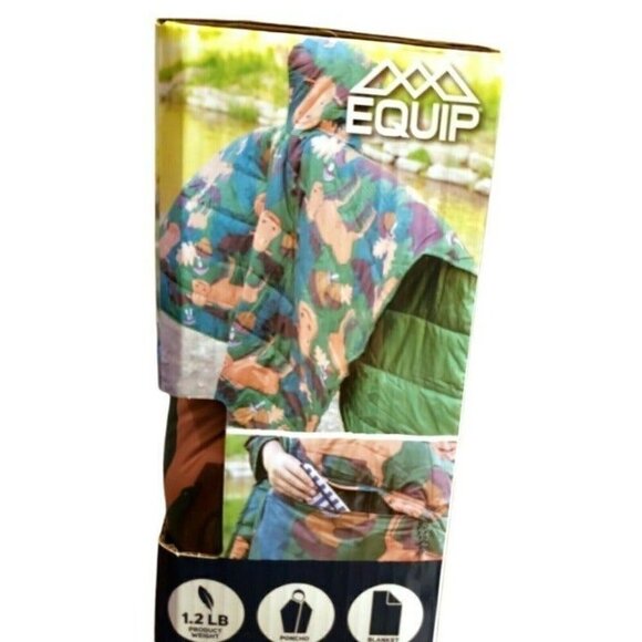 OS Junior Poncho Sleeping Bag Blanket Carry Case Zipper Pouch Moose Print NEW - Picture 7 of 10